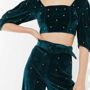 Urban Outfitters Perla embellished crop top